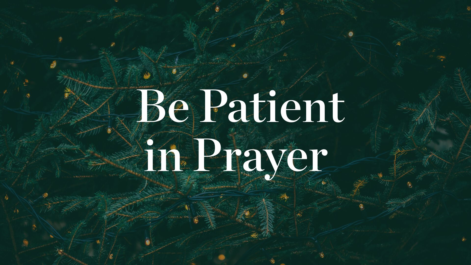  Be Patient in Prayer